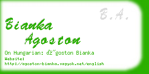 bianka agoston business card